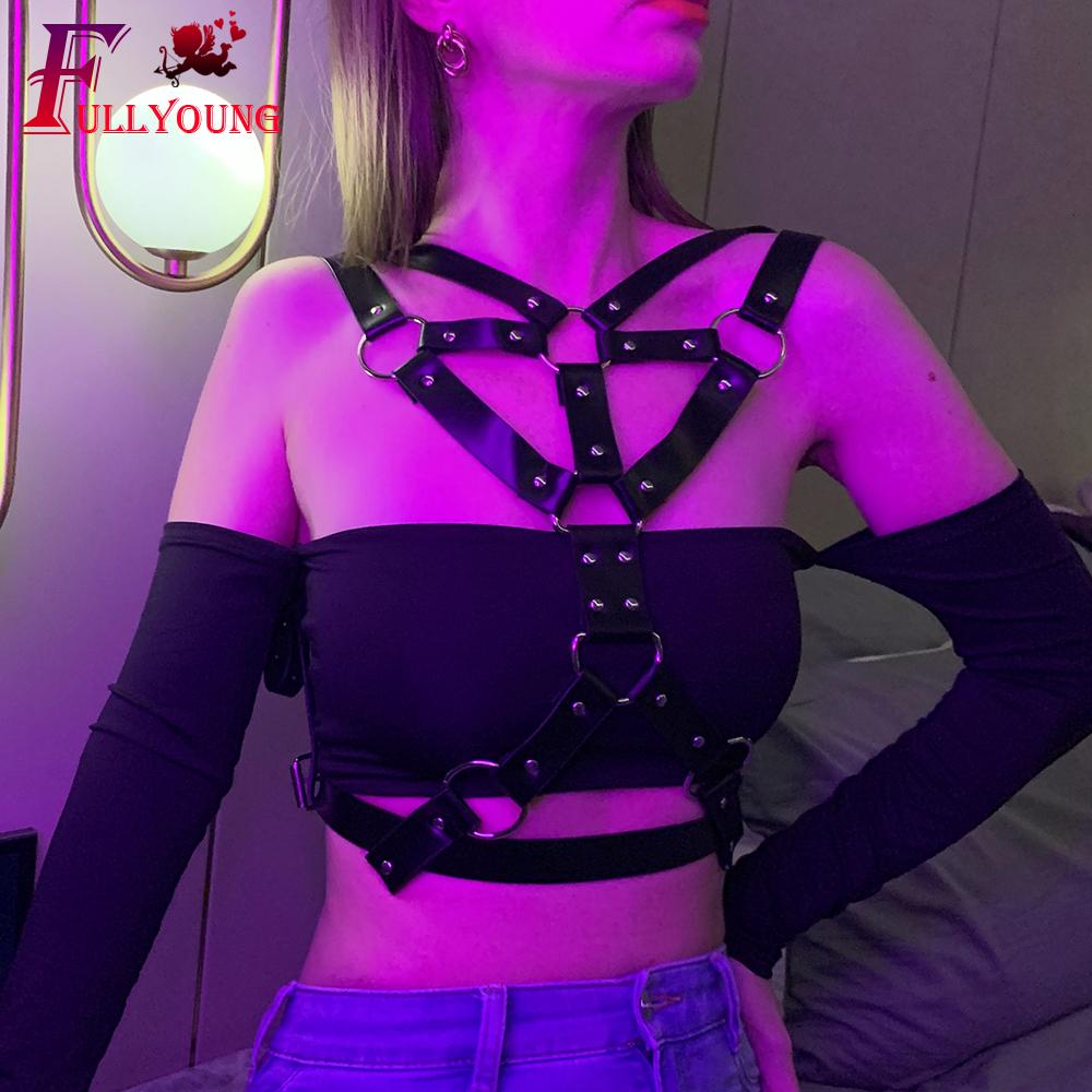 Áo Ngực Da Goth Màu Đen Phong Cách Gothic Gợi Cảm Hàng Mới 2022