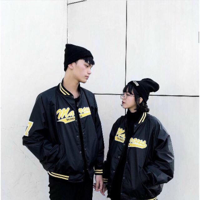 [Mã WASTMAY giảm 15% tối đa 30K đơn 150K] Áo Khoác Dù BOMBER MAR.CUS 123SHOP Cho Nam/Nữ Mẫu Đen Viền Vàng Unisex | BigBuy360 - bigbuy360.vn