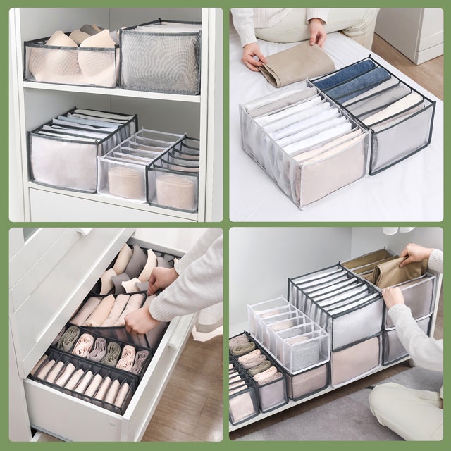 6/7/9/11ngăn Hộp đựng đồ lót áo ngực, Hộp ngăn kéo đựng đồ, Hộp đựng đồ lót bít tất, Hộp đựng áo phông quần jean, Hộp ngăn quần jean, Hộp đựng quần áo