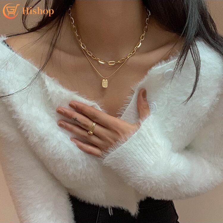 Vòng cổ choker mặt kim loại khắc chữ phong cách cổ điển cho nữ