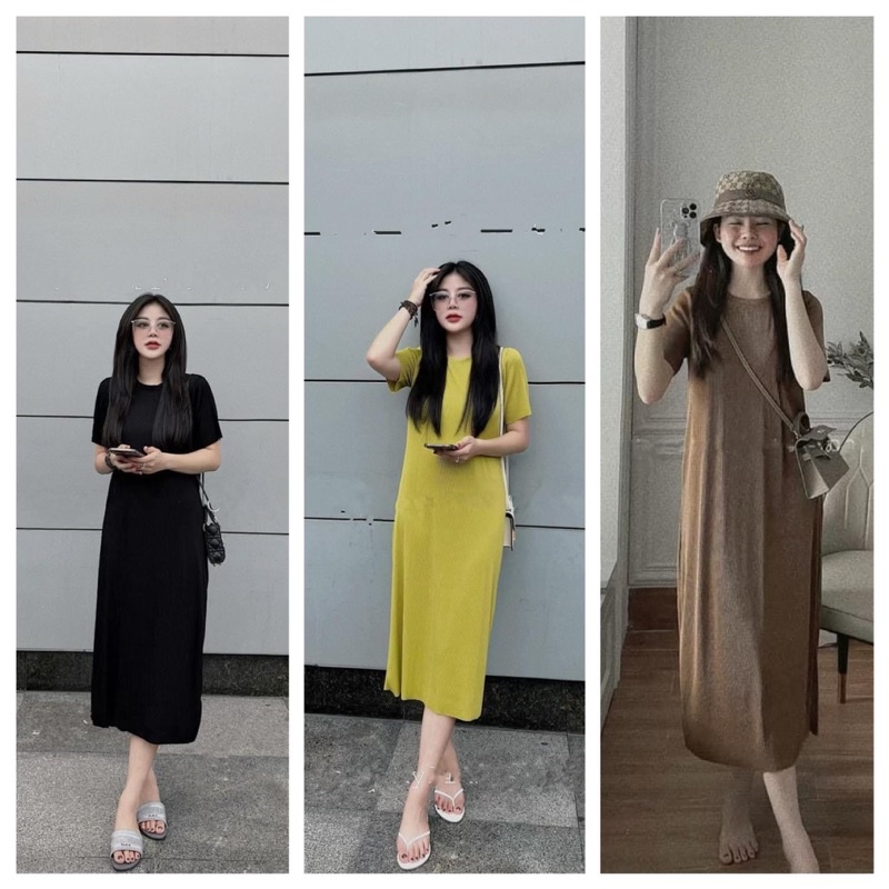Váy xếp li suông 4 màu