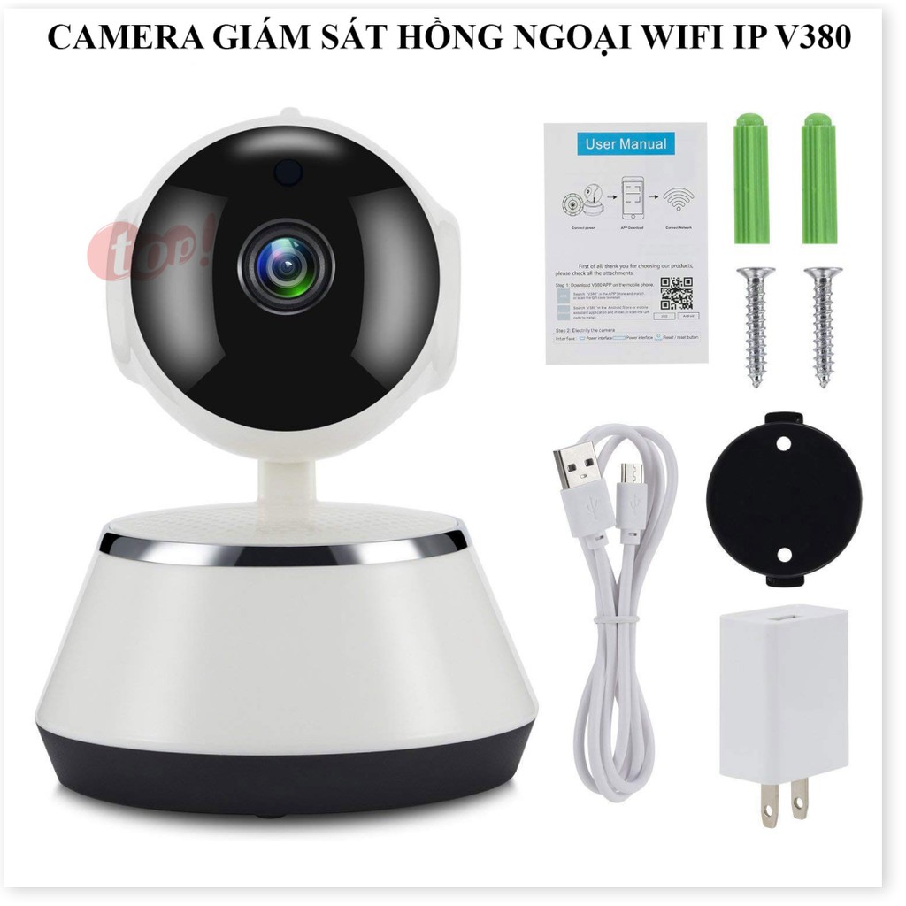 Giá Camera 360 Wifi V380 ✔Chính Hãng✔️ Kết nối không dây qua điện thoại, Đàm thoại 2 chiều, Xoay 360.