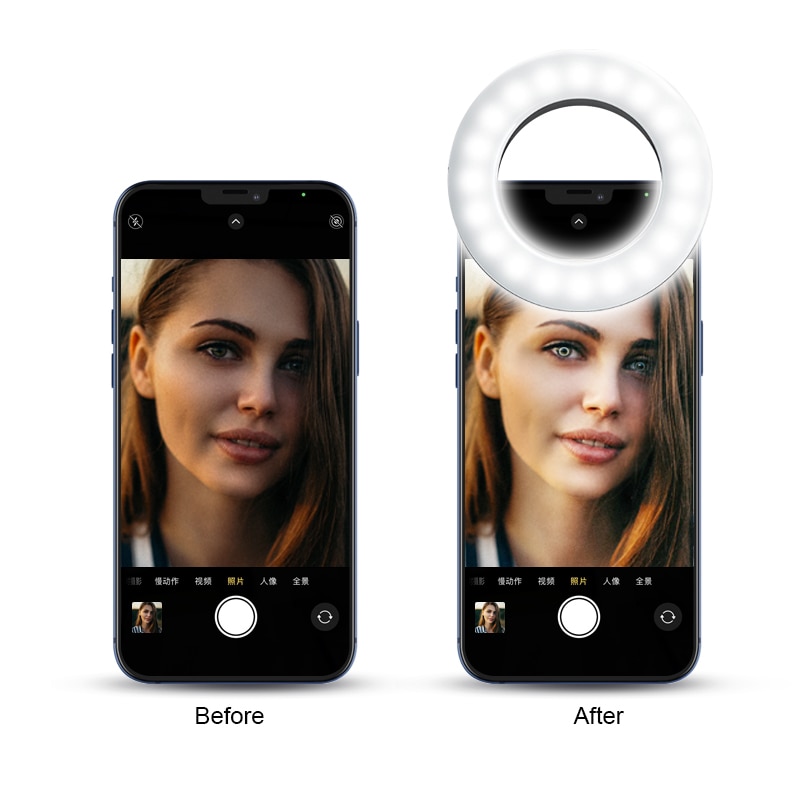 40 LED Ring Fill Light Đèn vòng selfie cho điện thoại Máy ảnh di động Clip trên đèn Điện thoại thông minh Vlog Ring Light Usb Sạc