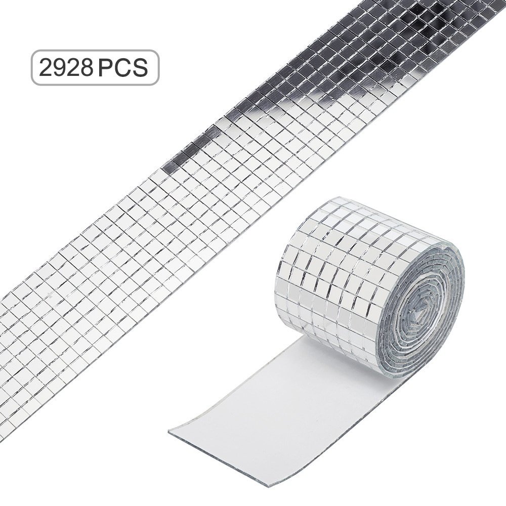 Cuộn nhãn dán trang trí nhà cửa tạo hiệu ứng gương tự dính mini kích thước 2Mx4cm DIY