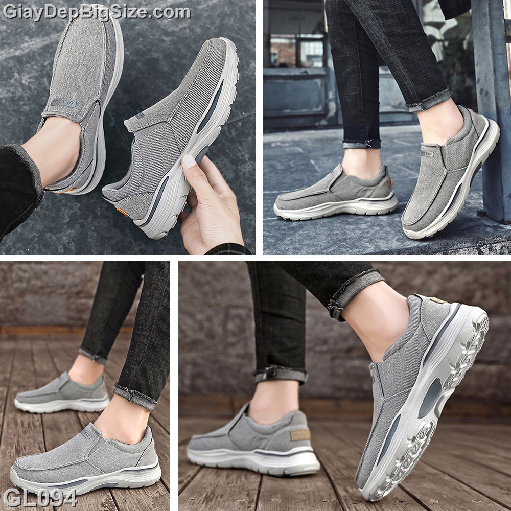 Giày mọi xỏ, giày lười big size cỡ lớn EU:46-48 cho nam chân mập bè u cao