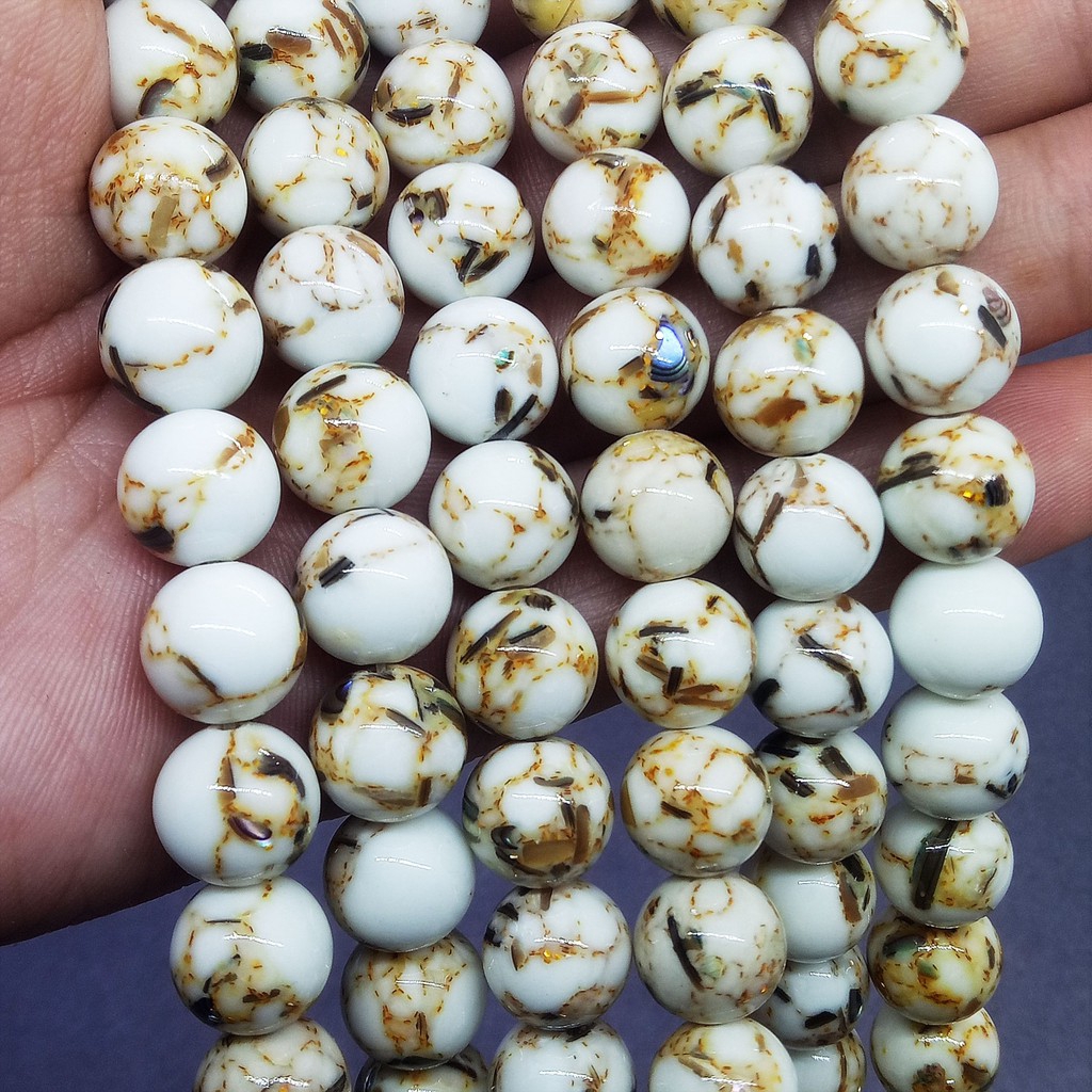 Hạt đá tròn tự nhiên 4-12mm dùng làm trang sức độc đáo