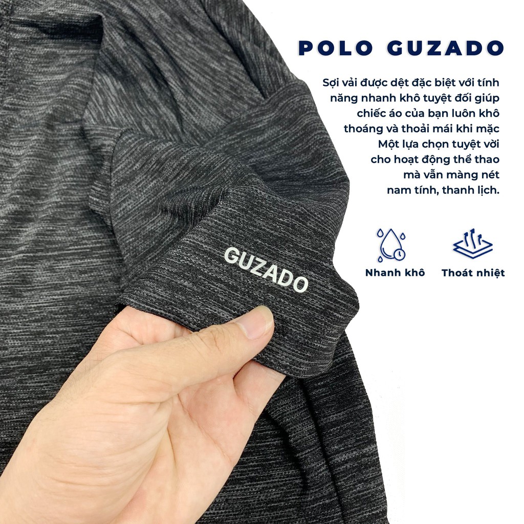 Áo Polo nam Guzado vải Cotton thể thao cao cấp xuất xịn dệt bo dày dặn chuẩn form áo thun cổ bẻ tay ngắn GPL02