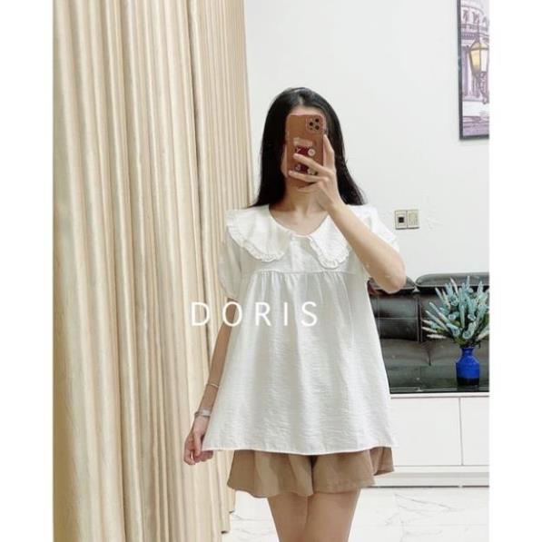 Áo Bầu Cộc Cổ Sen Chất Đũi Xước mát mịn Mặc Đi Làm Đi Chơi cực xinh
