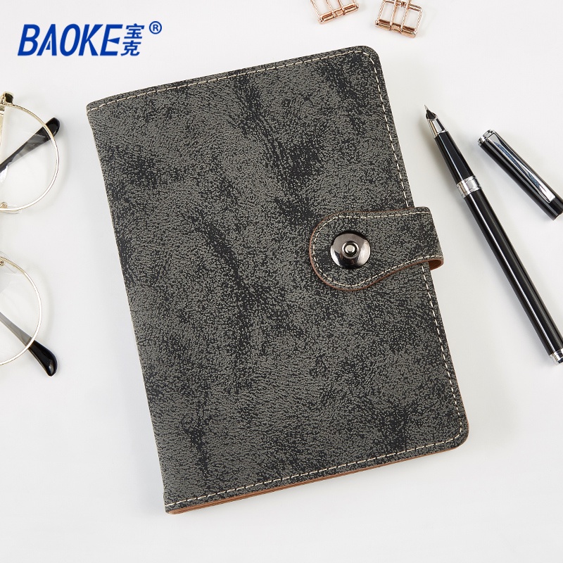 NoteBook Sổ Tay Có Khóa Bìa Da PU 18K Chống Thấm,BAOKE/NB1436