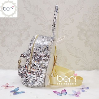 Balo thỏ sequin lấp lánh BERI (bạc) - BALO003
