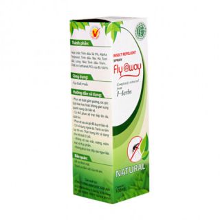 Combo 5 Bình Xịt Thảo Dược Xua Đuổi Côn Trùng Fly Away 100ml | Bình Xịt muỗi Fly@way