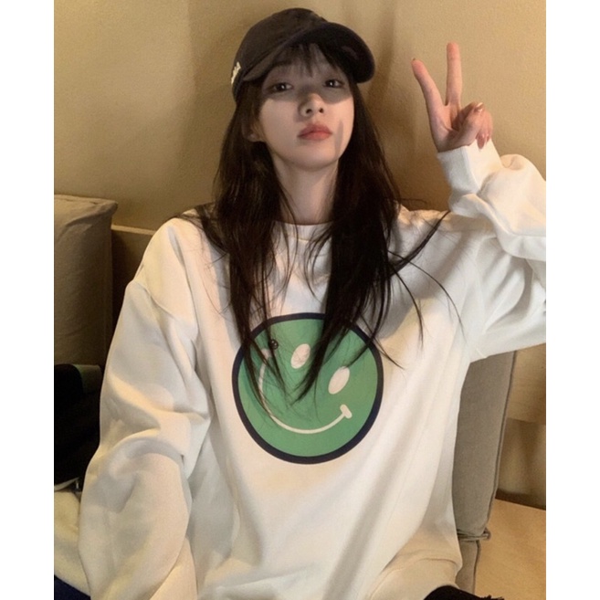 Áo nỉ bo mặt cười xanh TT11