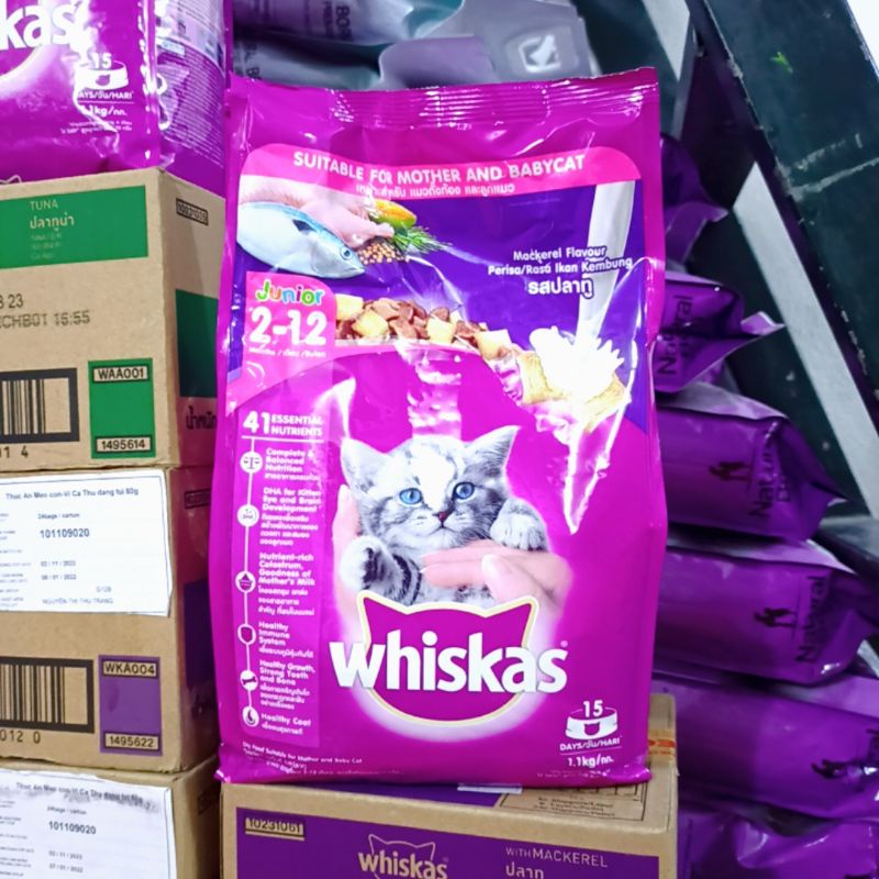 Thức Ăn Hạt Whiskas Mèo Con 1,1kg