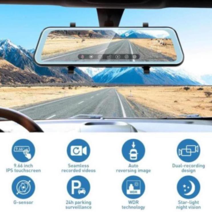 Camera Hành Trình xe ô tô Màn Hình Cảm Ứng 9.66 Inch Ips 1080p Full Hd Cho Xe Hơi💥uy tín💥 | BigBuy360 - bigbuy360.vn