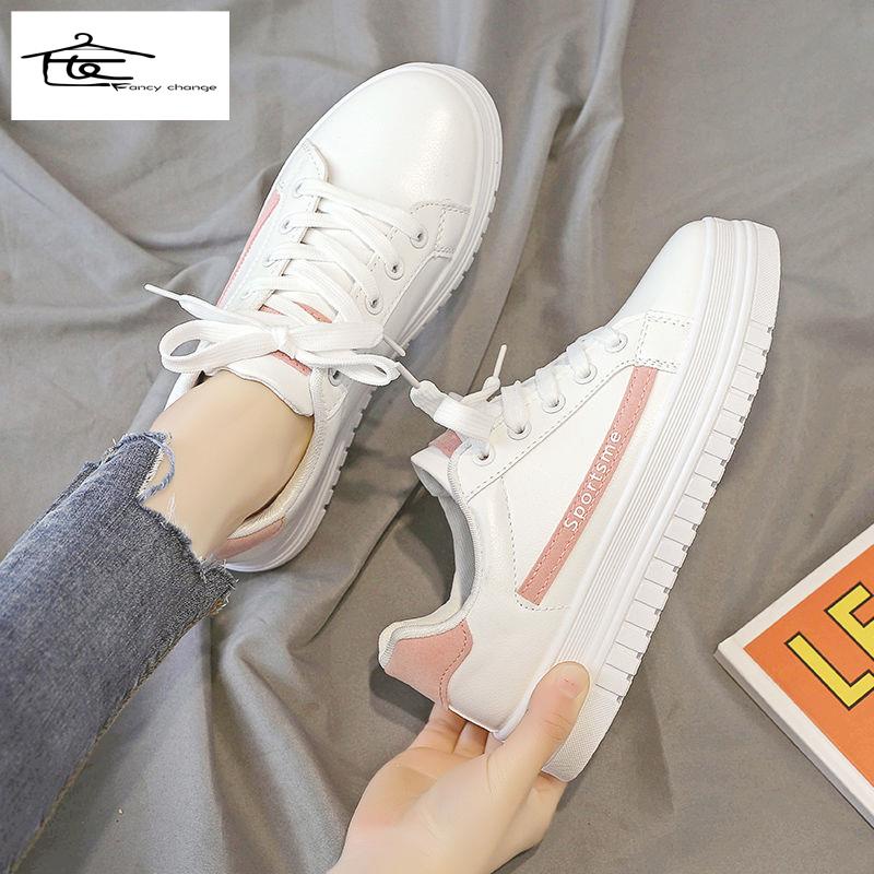 Giày Thể Thao Da Đế Bằng Phong Cách Harajuku Hàn Quốc Thời Trang Mùa Xuân Cho Nữ 2022
