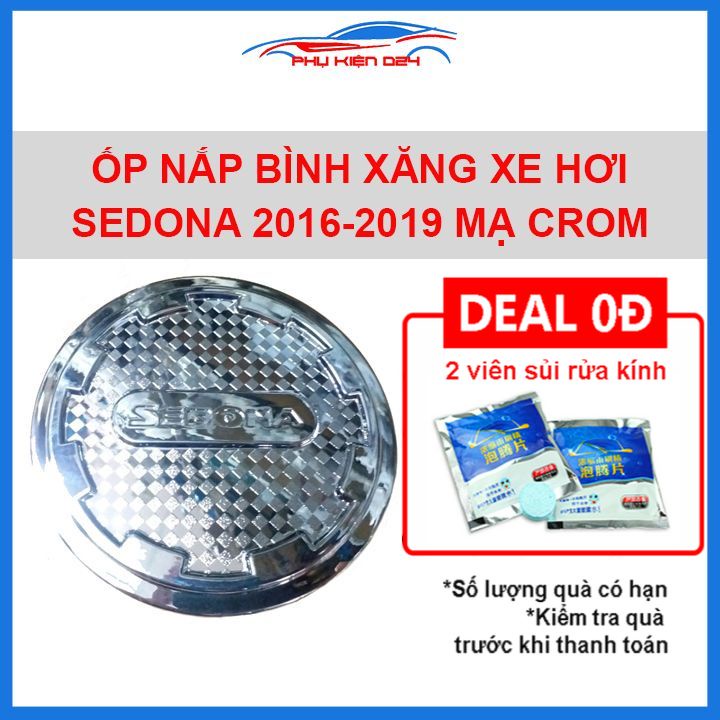 Ốp nắp bình xăng Sedona 2016-2017-2018-2019 mạ crom chống trầy trang trí ô tô