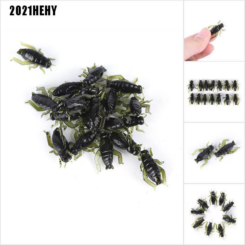 [2021HE] 20Pcs Soft Fishing Lures Pesca Lightweight Cricket Insect Lure Simulation Baits #HY