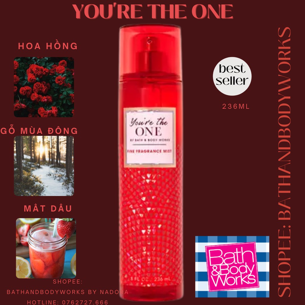 Xịt Thơm Toàn Thân Bath And Body Works You're The One Body Mist (236ml)