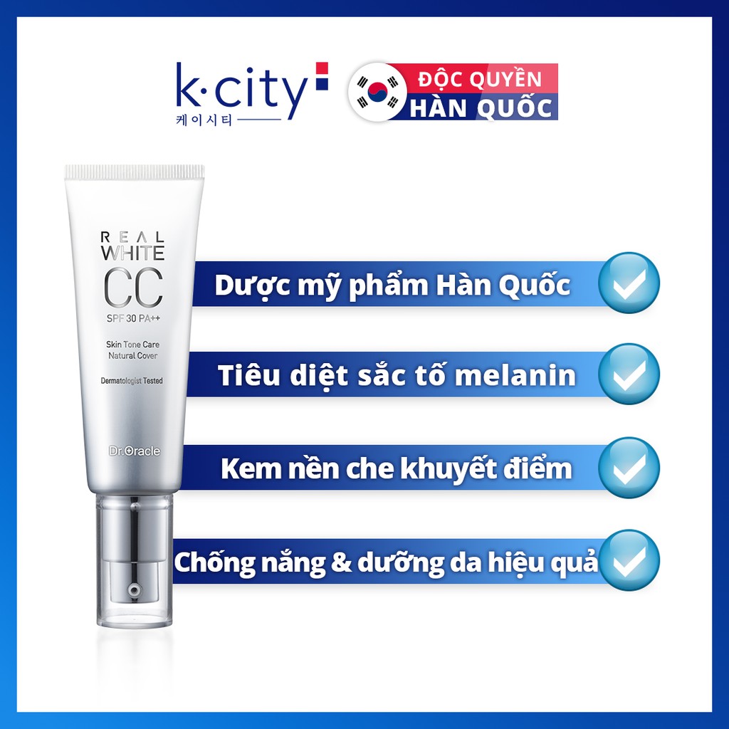 Kem Nền Che Khuyết Điểm Hàn Quốc Real White CC Cream SPF30 PA++ 40ml | BigBuy360 - bigbuy360.vn