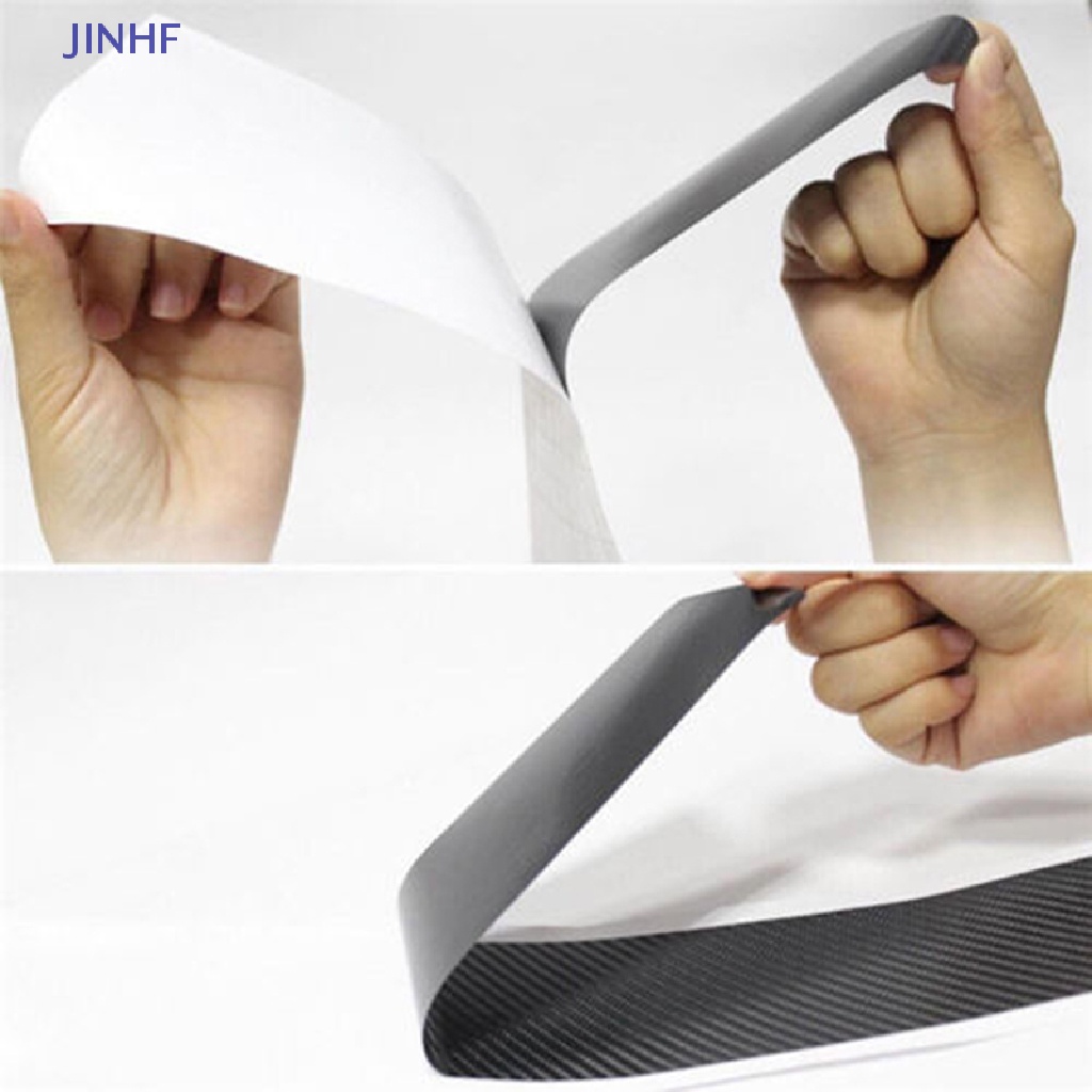 Set 4 Miếng Dán Sợi Carbon Bảo Vệ Bàn Đạp Cửa Xe Hơi JINHF
