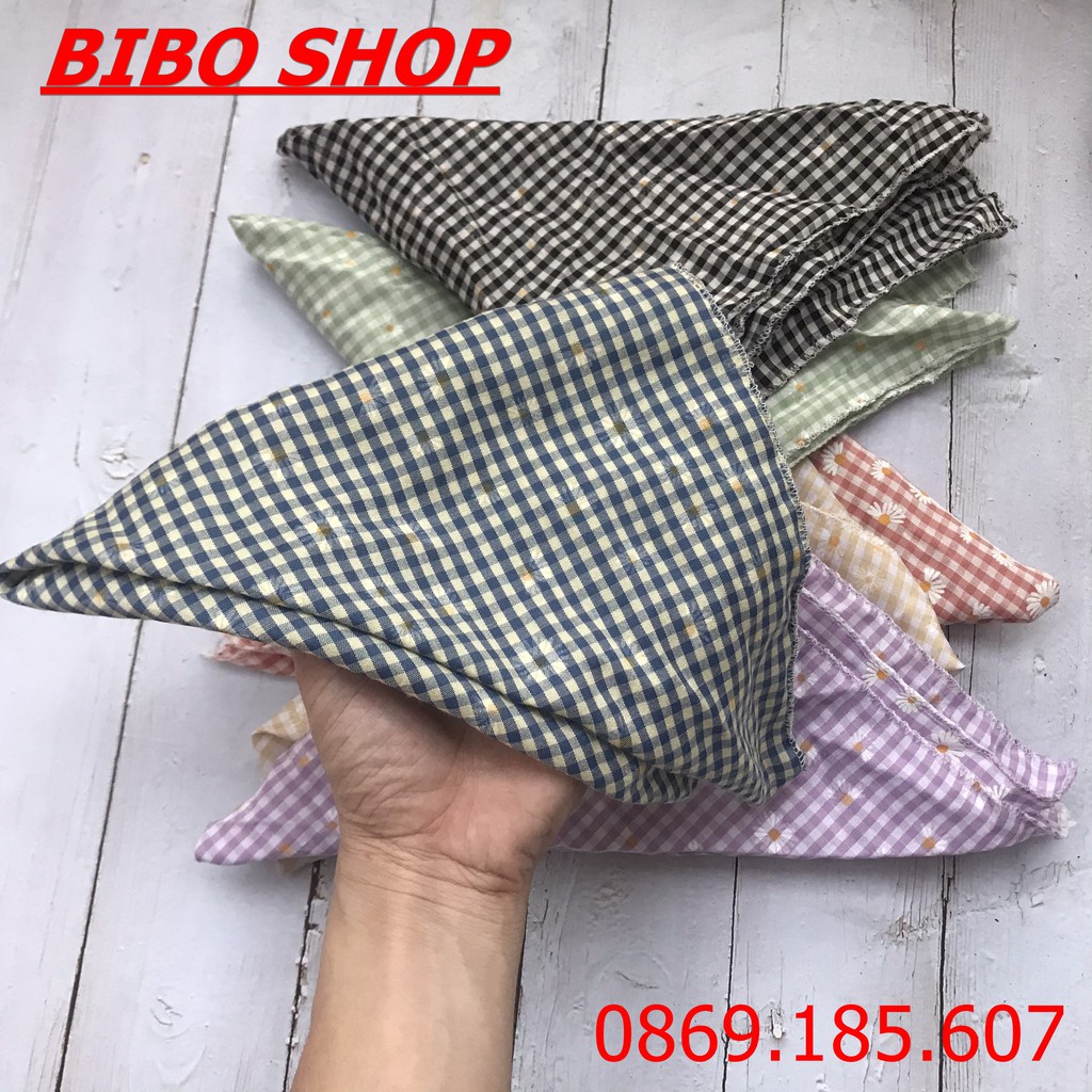 [SALE SỐC ] Khăn Turban Headband Bandana Vải Caro Hoa Cúc Thanh Lịch Thời Trang GIá Khuyến Mãi
