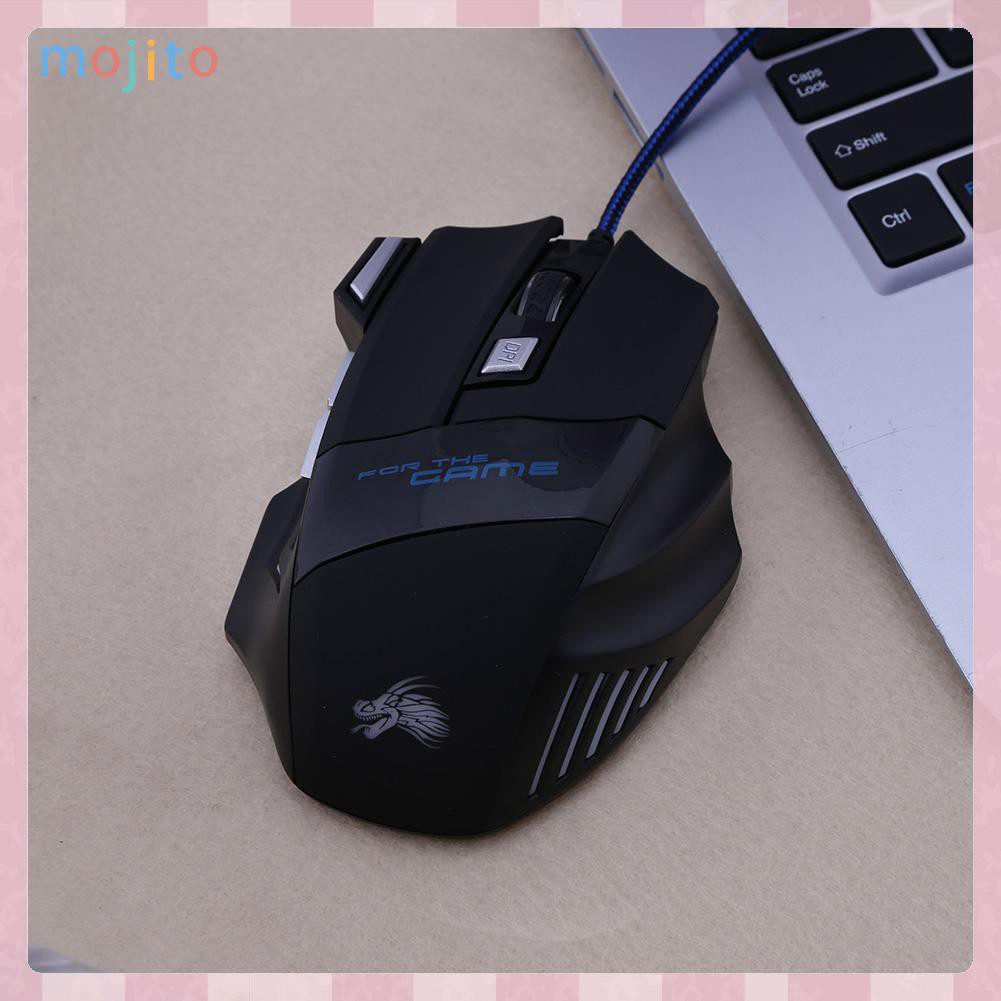 MOJITO 5500DPI LED Optical USB Wired Gaming Mouse 7 Buttons Gamer Computer Mice