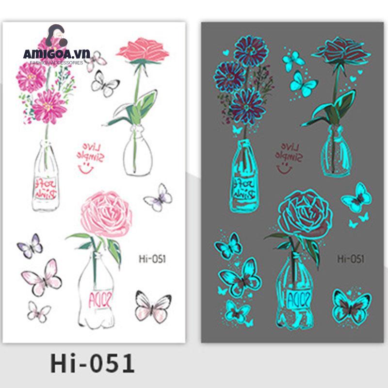 ✨✨1 Miếng Dán Hình Xăm Kỳ Lân Tiên Cá Hoạt Hình Màu Dạ Quang Chống Thấm Nước Dành Cho Học Sinh