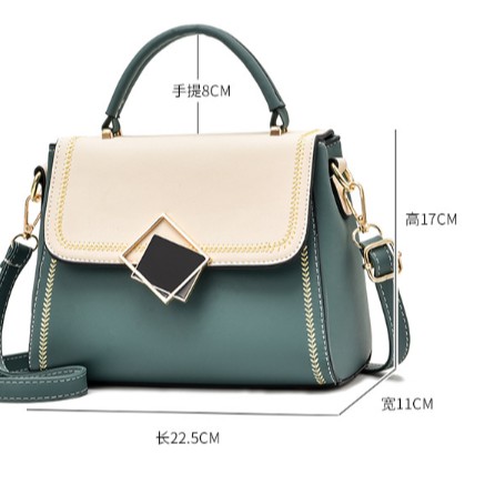 Túi xách nữ thời trang khóa gương lệch viền chỉ TT 37 | BigBuy360 - bigbuy360.vn