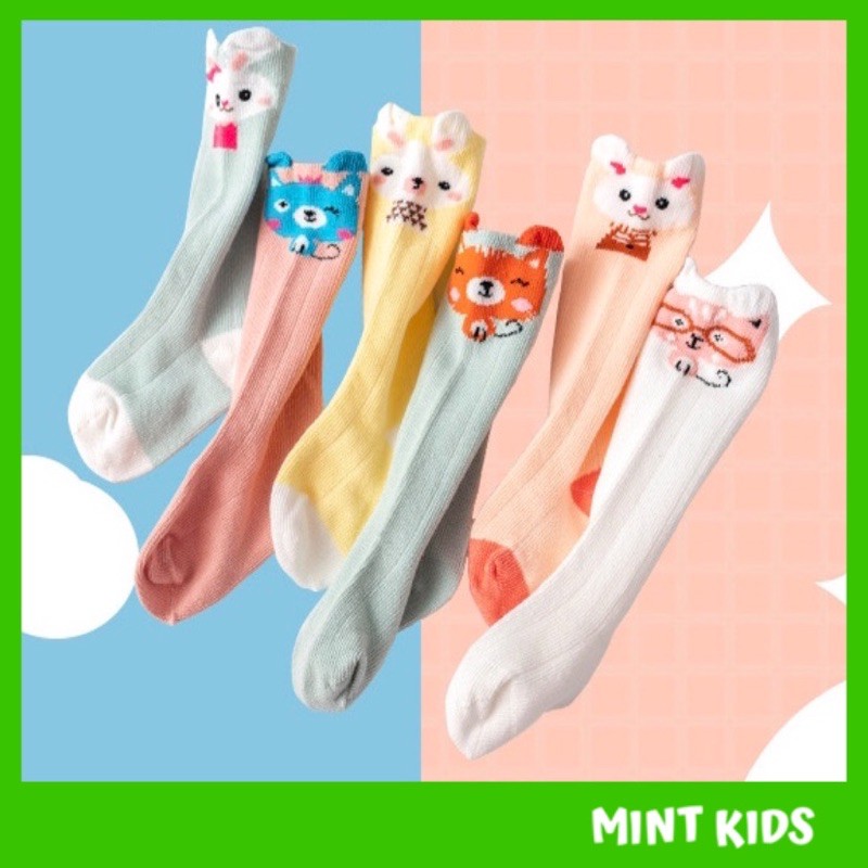 [Chọn mẫu] Tất sơ sinh Tất đùi cotton giữ ấm đầu gối cho bé 0 đến 3 tuổi siêu yêu