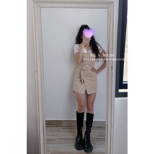 Set váy yếm kaki ulzzang size 50kg