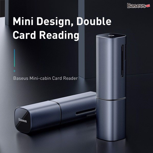 Đầu đọc thẻ nhớ đa năng cổng giao tiếp USB/ Type C Baseus CADKQ Mini Cabin Card Reader