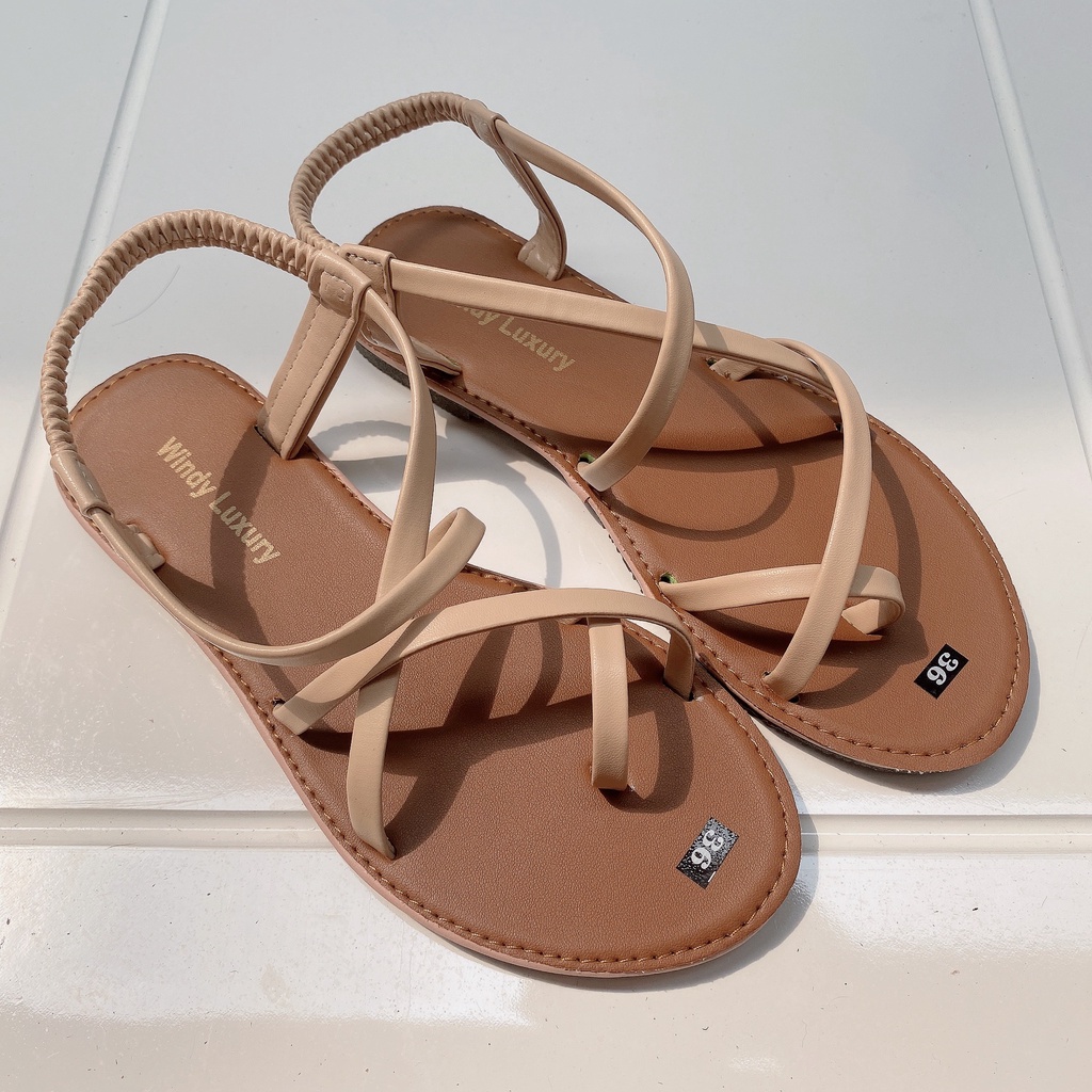 Sandal nữ đế bệt, sandal chiến binh, quai mảnh vuông, xỏ ngón, đi biển đi học, đi làm tại văn phòng-1000030