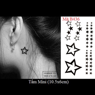 Xăm dán Tattoo ngôi sao B436