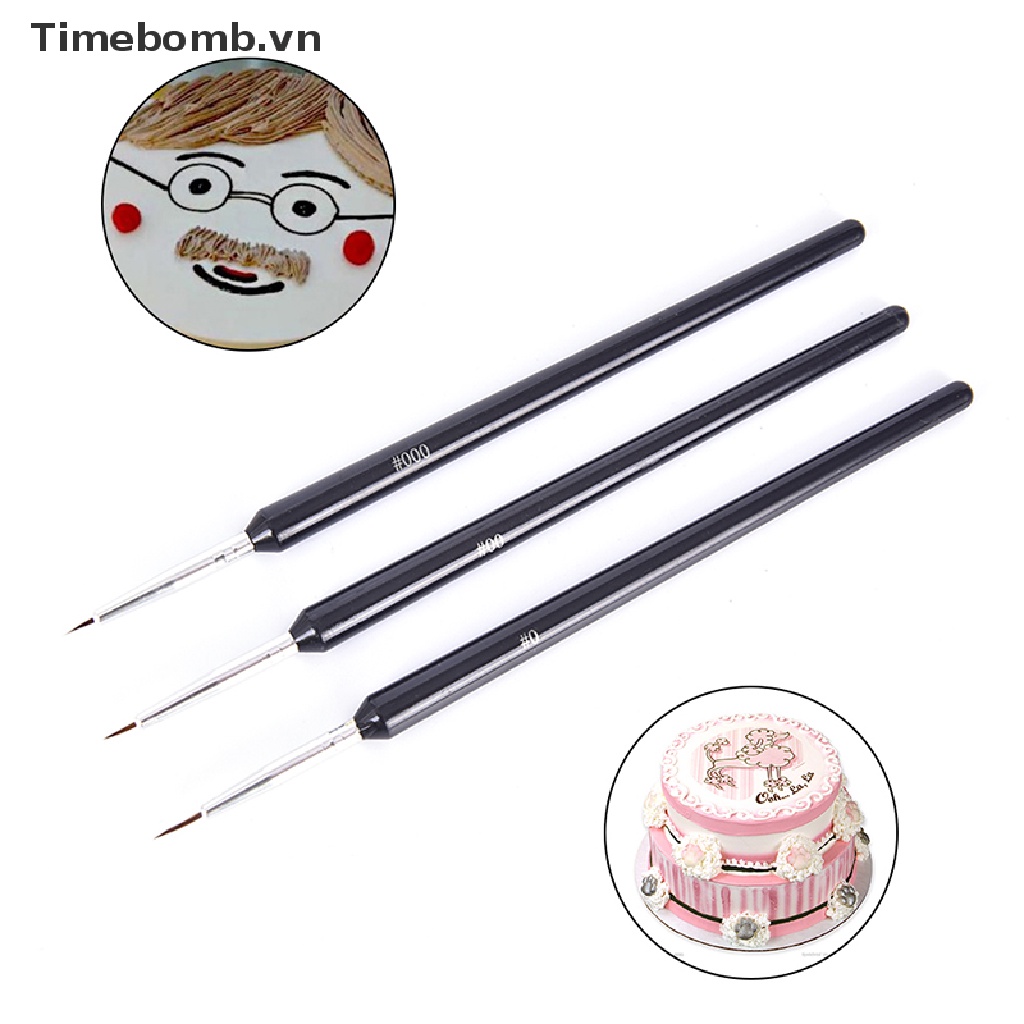 Set 3 Cọ Vẽ Trang Trí Bánh Kem DIY Tiện Dụng