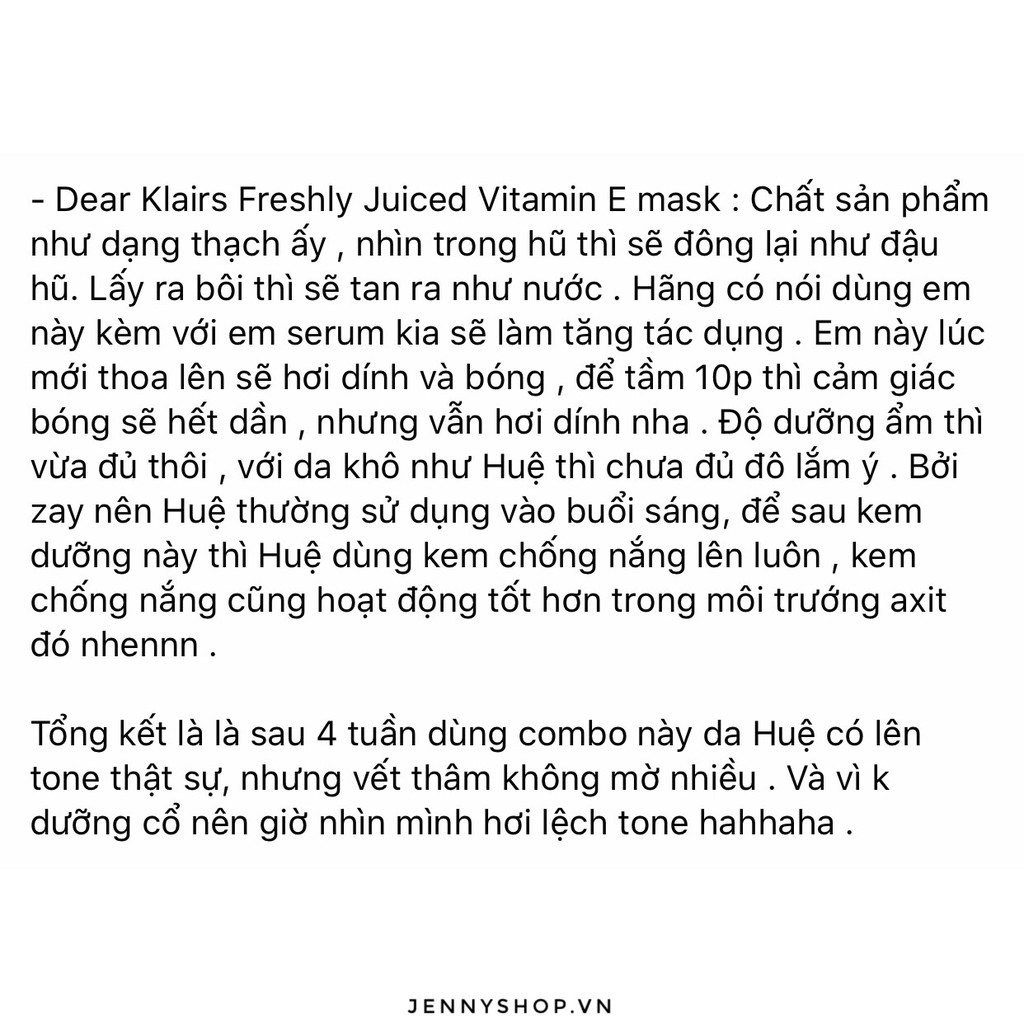 Mặt Nạ Ngủ Klairs Freshly Juiced Vitamin E Mask 90g
