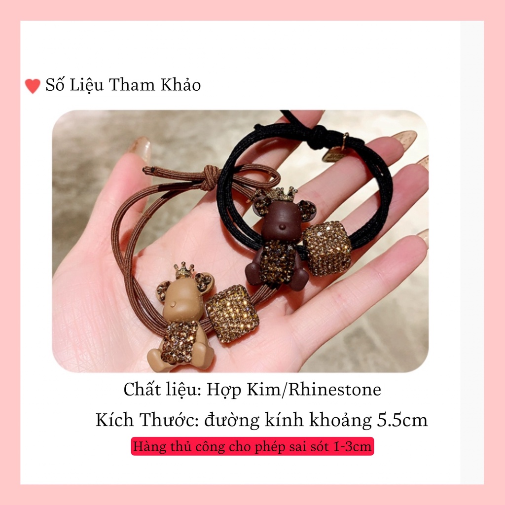 [Mới] Dây Buộc Tóc Hình Gấu Hàn Quốc Cao Cấp Kim Tuyến Phụ Kiện Thời Trang HotTrend 2022.