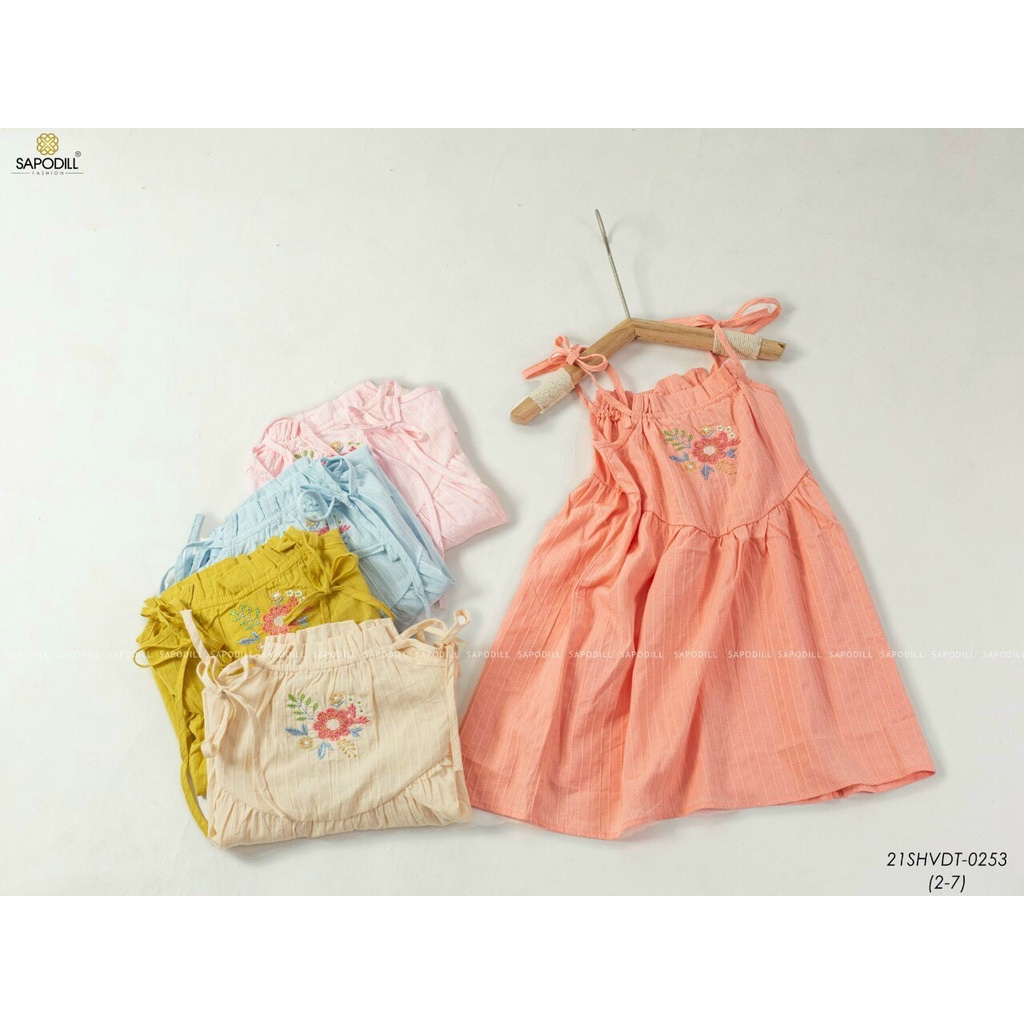 [NEW ARRIVAL] [SIZE NHÍ] ĐẦM 2 DÂY THÊU HOA SIÊU ĐÁNG EO