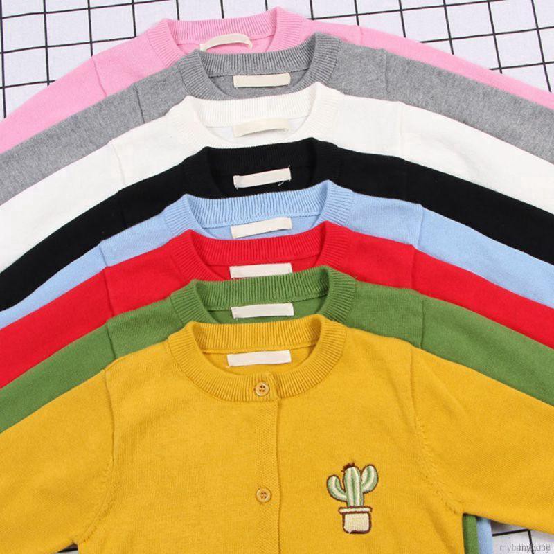 Áo Khoác Cardigan Thêu Họa Tiết Xương Rồng Xinh Xắn Dành Cho Bé