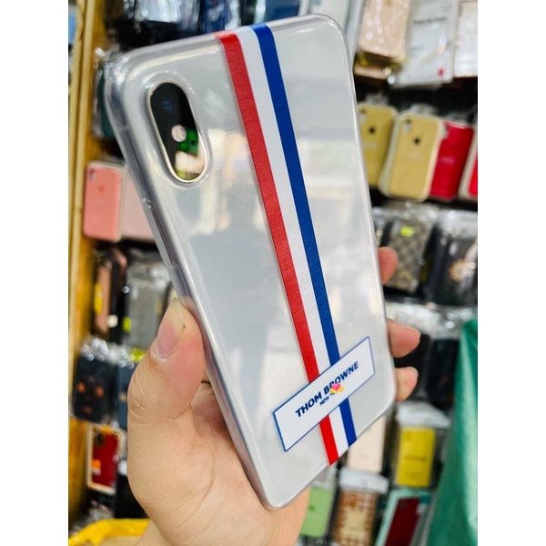 Ốp Lưng silicon Thom browne cho iphone 6 đến 14 pro max