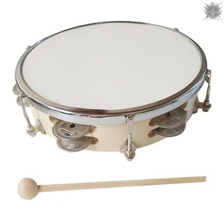 Trống Lục Lạc Cầm Tay Tambourine Hai Hàng 10 Inch Dành Cho Người Lớn Và Trẻ Em