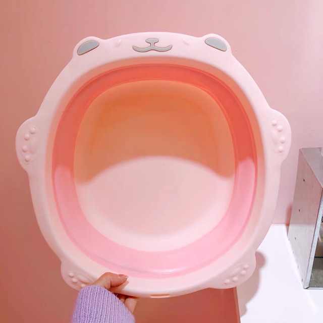 CHẬU THAU HÌNH CHÚ GẤU GẤP GỌN CHO BÉ