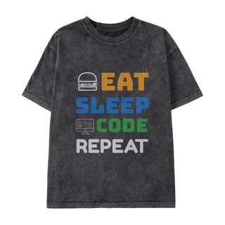 Áo thun eat sleep code repeat