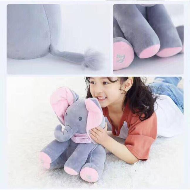 Voi ú òa peekaboo biết vẫy tai ú òa và hát / đồ chơi thú bông thông minh siêu đáng yêu