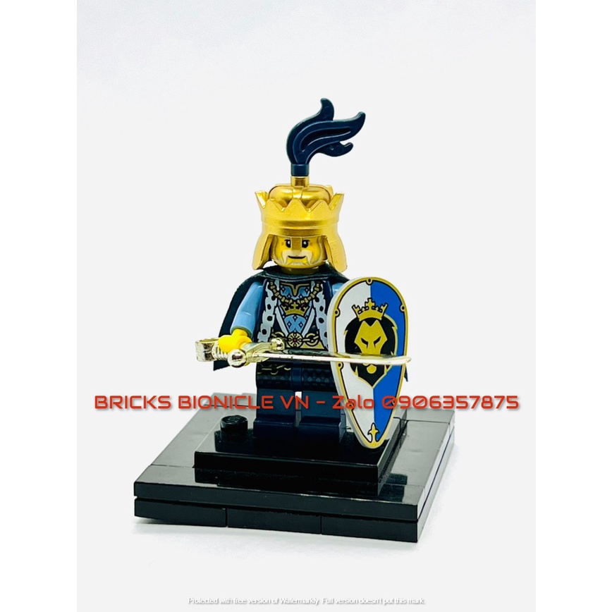LEGO MINIFIGURES - ĐỒ CHƠI XẾP HÌNH LEGO NHÂN VẬT TRUNG CỔ - CASTLE BLUE LION KING - VUA SƯ TỬ XANH DƯƠNG