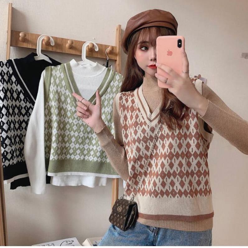 Áo Gile Không Tay Cổ Chữ V Dáng Rộng Phong Cách Hàn Quốc Cho Nữ | BigBuy360 - bigbuy360.vn