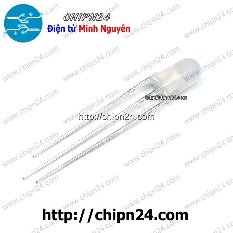 [25 CON] Led 2 màu 3 chân 5MM Đục Âm chung (Đỏ/Xanh Lá Mạ)