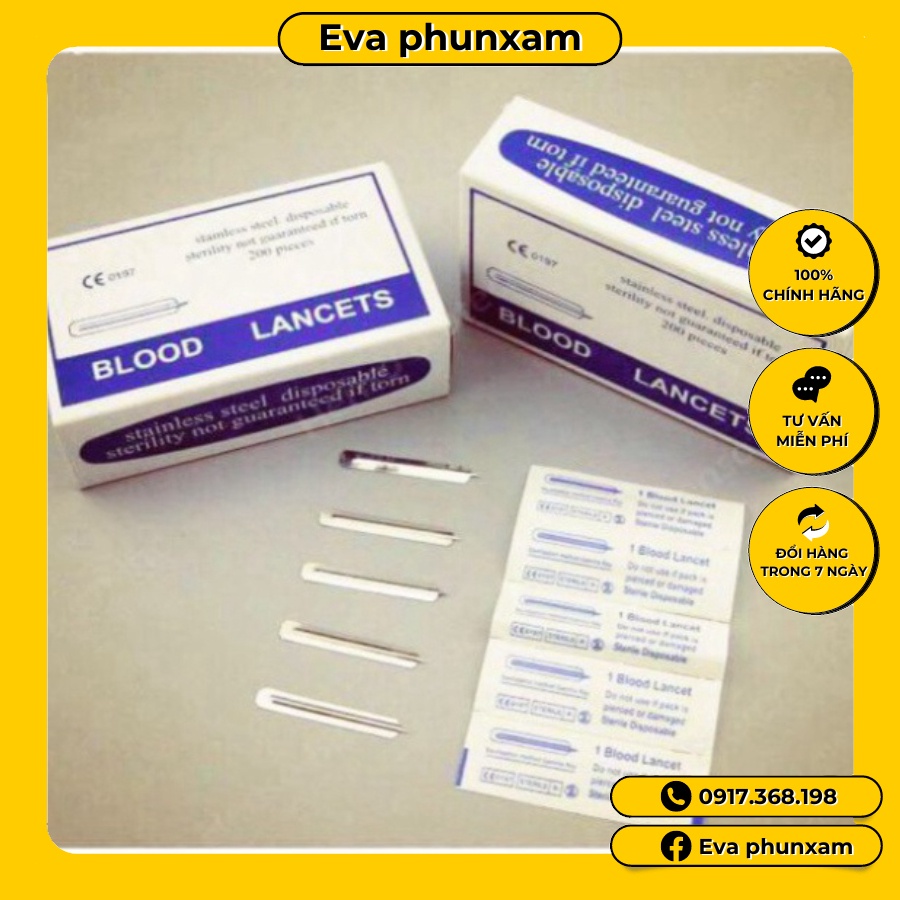 Kim chích mụn hộp 200 chiếc lancets
