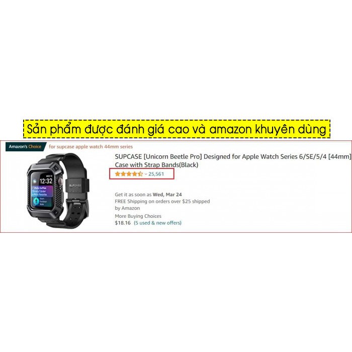 Ốp + dây đeo Apple Watch S6 / 5 / 4 / SE (44mm) Supcase Unicorn Beetle Pro