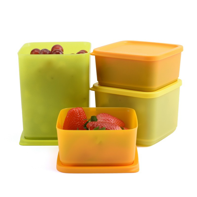 Hộp Tupperware Trữ Mát Bộ 5 Hộp Nhựa Đựng Thực Phẩm Nhiều Màu Hàng Chính Hãng Có Sẵn TU36