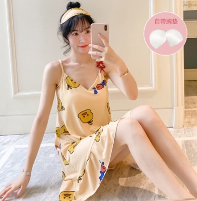 VÁY NGỦ 2 DÂY QUYẾN RŨ CHẤT COTTON 4 CHIỀU MỀM MÁTV08 | BigBuy360 - bigbuy360.vn